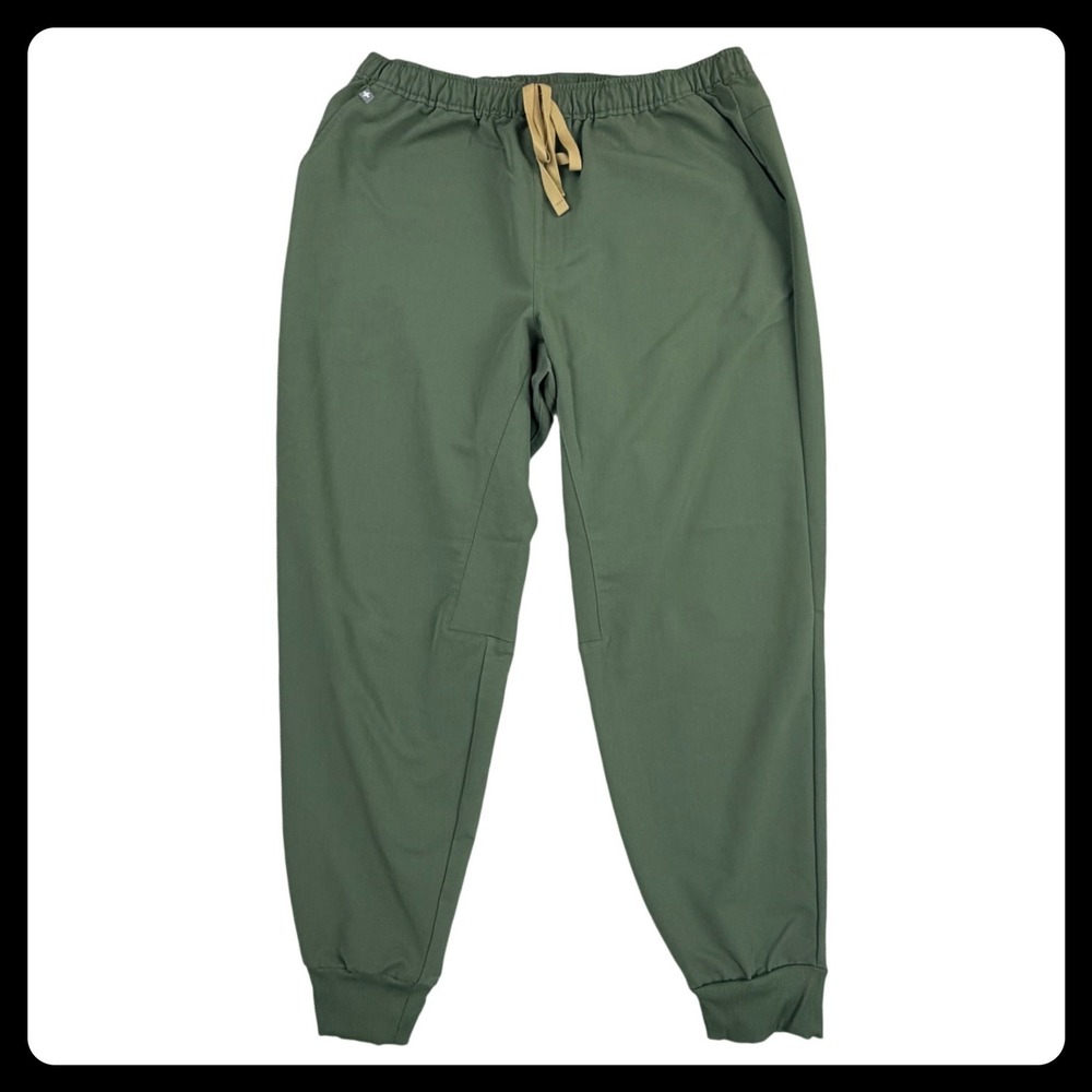 FIGS Tansen Jogger Pants Women XL Moss Green Polyester Rayon Spandex Scrub Pants